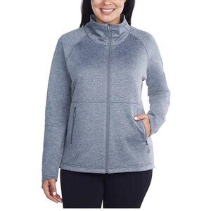 NWT Kirkland Signature Women Fleece Full Zip Activewear Top Gray Sz L $60 AA386